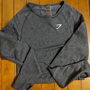 Gymshark Black Vital Seamless Crop Top, L